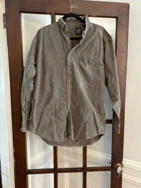 GAP Vintage Olive Green Button Down Shirt, Size Medium